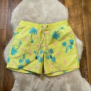 Yellow and Blue Athletic Shorts